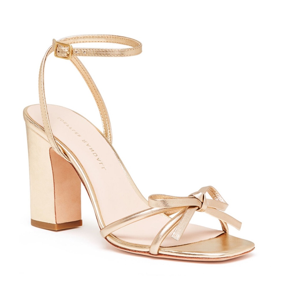Loeffler Randall Maeve Bow Ankle Strap Block Heel Sandals - Picture 1 of 11
